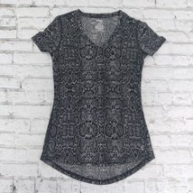 Danskin Now To Womens XS Black Gray Animal Print Snake Short Sleeve Semi... - $16.99