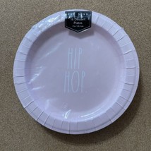 Rae Dunn Hip Hop Pink White 16 Disposable 8&quot; Paper Plates Free Shipping - £5.77 GBP