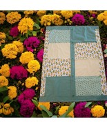 Handmade Quilt Spring Green Yellow Flowers Lap Throw Crib Blanket 37&quot; x ... - $341.77 MXN