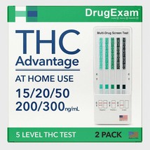 2 Pack - DrugExam THC Advantage Made in USA Multi Level Marijuana Urine Test - £12.54 GBP