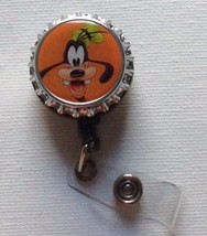 Goofy Bottle Cap badge reel key card ID lanyard retractable Disney Scrub... - £7.47 GBP