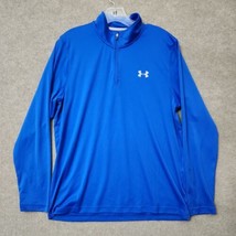 Under Armour HeatGear Men&#39;s Large Blue 1/4 Zip Shirt Mid Layer Loose Lon... - $21.65