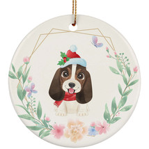 Cute Basset Hound Dog Lover Ornament Wreath Christmas Gift Pine Tree Home Decor - £11.89 GBP