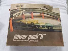 VINTAGE 1960s Eldon Power Pack 8 Race Slot Car Set 1/32 Scale - £99.21 GBP