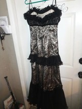 Tina Di Martina Custom Boutique Heavy Lace/Cut Crystals Black Dress-V SZ 10 - £462.73 GBP