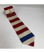 Vintage Nautica Mens Tie Necktie 100% Silk Vintage Sailboat Striped Red ... - £22.58 GBP