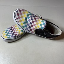 Vans Asher Women&#39;s Rainbow Checkered Skate Shoes Slip On Size 5 Missy  Womens - £12.79 GBP