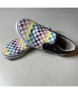 Vans Asher Women&#39;s Rainbow Checkered Skate Shoes Slip On Size 5 Missy  W... - £12.86 GBP