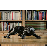 Panther Lurking Ceramic Figurine 90 cm / 35.7 in Hand Painted Italy New - $850.00