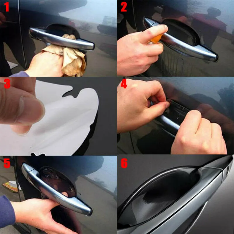 Car Door Handle Protective Film - Universal Scratch Decal Sticker Set - £9.87 GBP