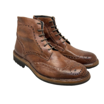 True Religion Men&#39;s Mid-Cut WP Casual Boots Brown Leather Size 10.5M - $75.99