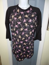 LuLaRoe Black Randy Tee Shirt W/Flamingo Print Size S Women&#39;s EUC - £16.59 GBP