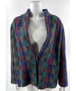 VTG DK Gold By Donnkenny Jacket Size 12 Blue Gray Red Wool Blend Coat On... - $648.70 MXN