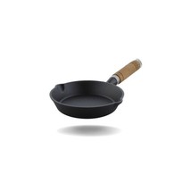 cast iron skillet pan Fry Pan 16 cms Wooden Handle Induction Compatible - £42.50 GBP