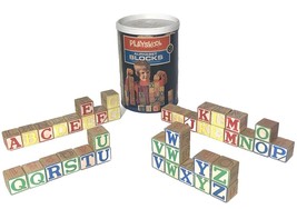 Playskool Alphabet Blocks Complete A to Z Vtg Milton Bradley 3035 - $46.81
