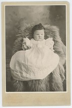 Circa 1890&#39;S Unique Cabinet Card Baby Full Head Of Hair Mc Farland, Cleveland, Oh - £8.13 GBP