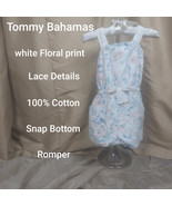 Tommy Bahamas White Floral Print Lace Detail Snap Bottom Romper Size 18 ... - €10,42 EUR