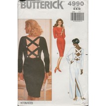 Butterick 4990 X Back Cocktail Formal Dress Pattern Misses Size 6 8 10 Uncut - £13.12 GBP