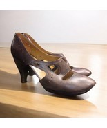 Coclico brown burnished leather wood Mary Janes 40 Women’s Size 10 - $63.02 CAD