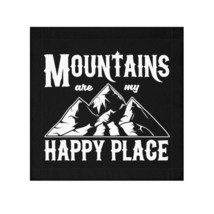 Custom &#39;Mountains are my Happy Place&#39; Face Towel, 13&quot; x 13&quot;, Personalize... - $15.45