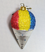 Robert Stanley Glass Glitter Rainbow Snowcone Ornament NWT - £10.44 GBP
