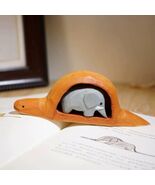 Handmade Wood Carving Elephant Inside Boa Figurine Inspired Decoration - $24.78