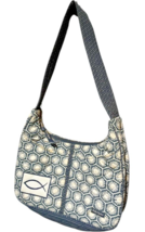 bella taylor ichthys christian fish symbol blue white cotton shoulder ba... - $438.18 MXN