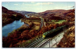 Erie Railroad Passenger Train Susquehanna River Postcard - $4.94