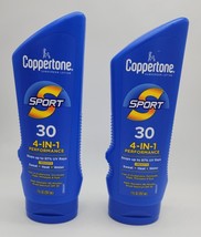 (2) Coppertone Sport 30 Sunscreen 4 In 1 Lotion SPF 30 Water Resistant 7oz each - £7.50 GBP
