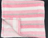 Cudlie NY Baby Blanket Stripe Pink Gray White Popcorn Plush Single Layer - $7.99