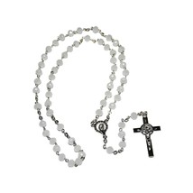 Christian Holy Rosary, Opaque Crystal Rosary, Saint Benedict Rosary, 6mm White B - £15.56 GBP