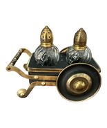 Vintage Natural Bridge VA Souvenir Salt Pepper Shakers Cart Wagon Caddy Set - $21.60