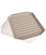 Microwave Safe Covered Plastic Bacon Rack with Lid, White, 2 Pieces - $20.28