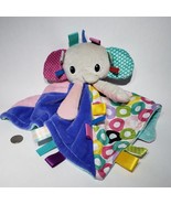 Bright Starts Elephant Plush Multi Color Lovey Security Blanket Satin Ta... - £15.22 GBP