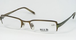 His By Uniopt HT383 001 Bronze /GREEN Eyeglasses Glasses H.I.S 50-19-143 (Notes) - £24.35 GBP