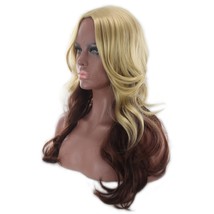 Hot Sexy ombre Blond/Brown Body Wave Middle Part 24inches Soft Synthetic Fiber - £10.19 GBP