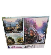 Thomas Kinkade Jigsaw Puzzle Lit Path Simpler times Sweetheart Cottage Ceaco vtg - £23.64 GBP