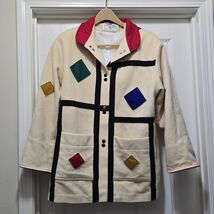 VTG International Scene Colorblock Geometric Mondrian Print Coat Women&#39;s... - $173.29 CAD