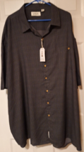 North Hudson Button-Up Camp Shirt Men&#39;s Size 2XB Gray Print SS NWT MSRP $45 - $23.28