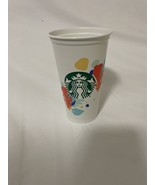 Starbucks Tropical Floral 16oz Reusable Plastic White Hot Cup without Lid - €5,08 EUR