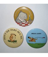 Vintage Pins Lot Of 3 Boynton 80s Don’t Hug Me Break Loose Take A Hippo ... - $15.83