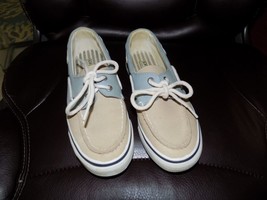 Sperry Top-Sider Brown Blue Canvas Sneakers Size 6.5 Women&#39;s EUC - $26.28