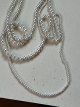 Vintage Lot of White Faux Pearl Bead Various Length Necklace – 13 to 35 inches - £11.73 GBP