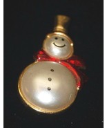 Smiley Snowman Gold Tone w Faux Pearls Jelly Belly Pin Brooch Costume Je... - £13.28 GBP