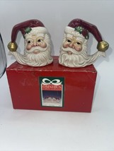 Fitz And Floyd Santa Face Salt And Pepper Omnibus  3.5” Promo - $14.36