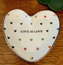 LOVE IS LOVE Heart Dish Williams Sonoma HRC Pride Plate Pottery Barn Wes... - $12.60