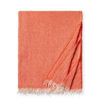 Sferra Ciarra Orange 100% Cashmere Throw Blanket Tangerine Lightweight Soft NEW - £91.01 GBP