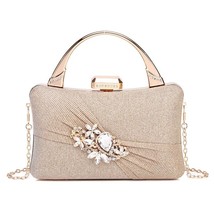 Vintage Solid Color Evening Bag Shiny Rhinestones Decor Clutch Bags For Female   - £76.07 GBP