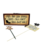 Cat Signs Wall Plant Yard Decor Cats Are Like Potato Chips You Cant Have... - £17.69 GBP