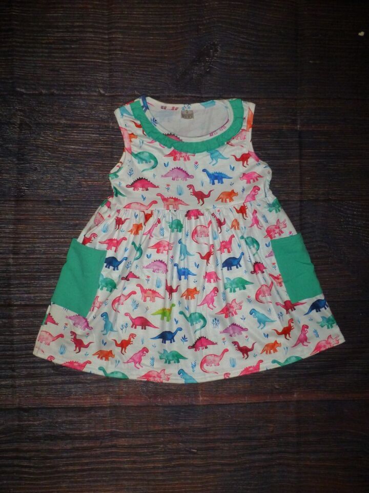 NWT Boutique Dinosaur Girls Sleeveless Pocket Dress - $3.89+